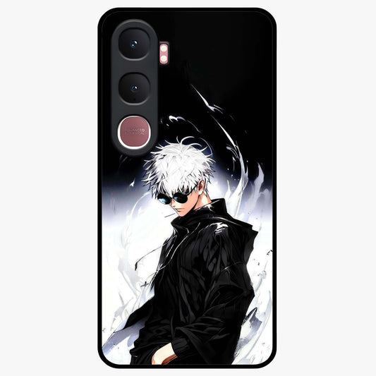 Limitless Shadow King Glass Case showing flat back view with powerful shadow warrior artwork and glossy glass finish.