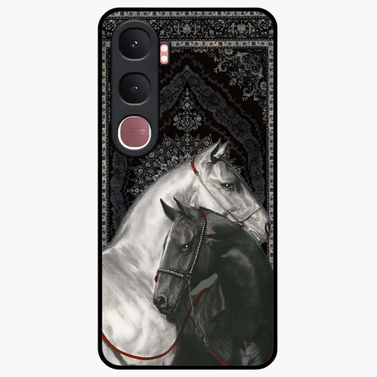 Majestic Ride Legacy Glass Case showing flat back view with powerful automotive inspired artwork and glossy glass finish.