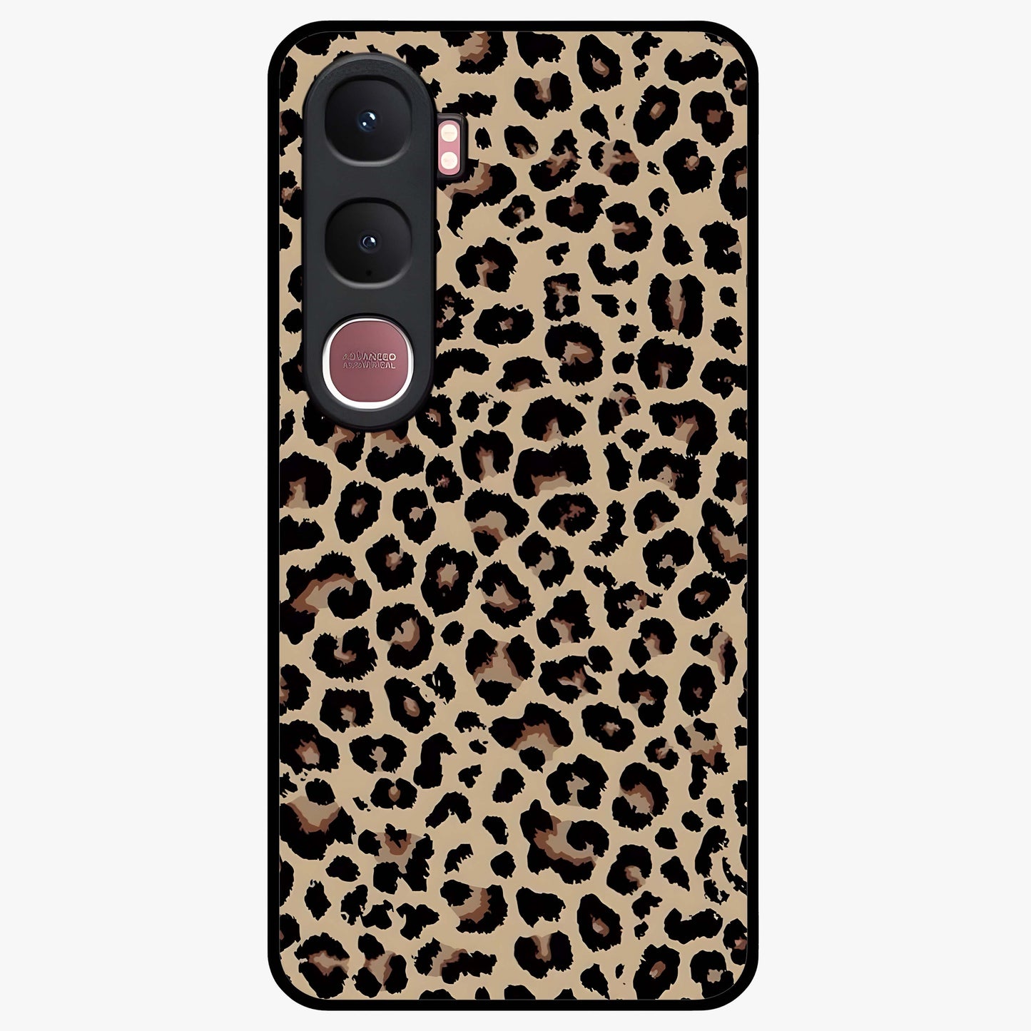 Savage Chic Pattern Glass Case showing flat back view with stylish patterned artwork and glossy glass finish.