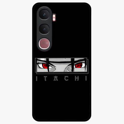 Scarlet Gaze Dominance Glass Case showing flat back view with striking red themed artwork and glossy glass finish.