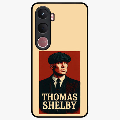 Vintage Mafia Authority Glass Case showing flat back view with bold vintage mafia inspired artwork and glossy glass finish.