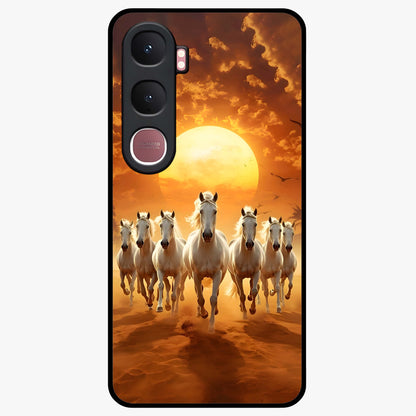 Wild Sunset Majesty Glass Case showing flat back view with majestic sunset landscape artwork and glossy glass finish.