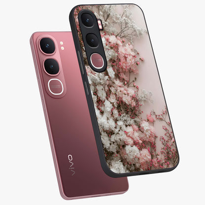 Blush Blossom Cloud Glass Case displayed in angled mockup highlighting soft cloud and blossom design with pastel aesthetic.