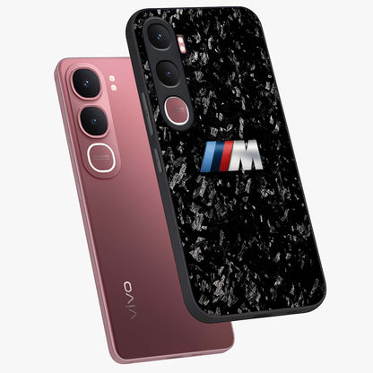 Carbon Speed Mark Glass Case displayed in angled mockup highlighting racing inspired carbon design and sleek aesthetic style.