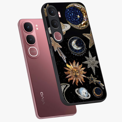 Celestial Gem Constellations Glass Case displayed in angled mockup highlighting gemstone inspired constellation design.