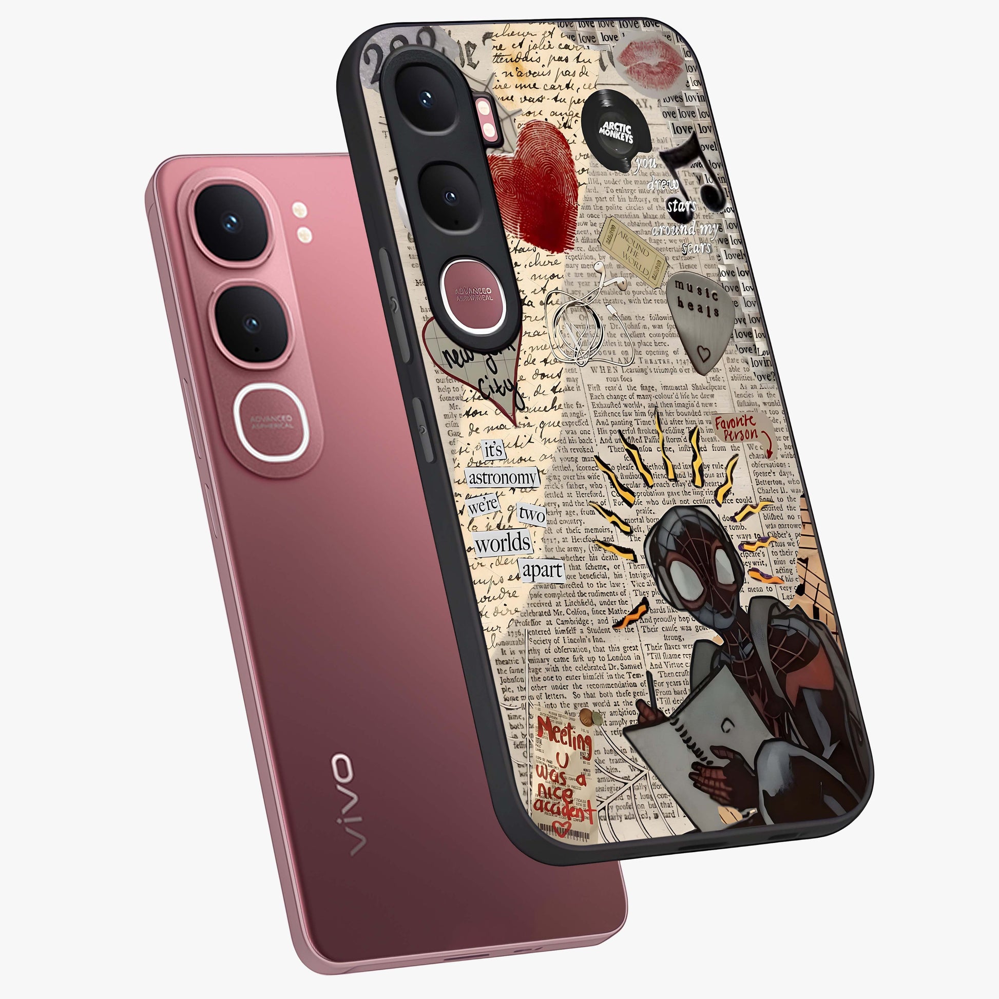 City Dream Sketch Glass Case displayed in angled mockup highlighting minimal city illustration with aesthetic sketch style.