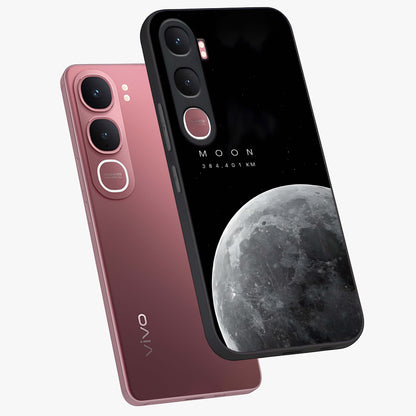 Cosmic Moon Glow Glass Case displayed in angled mockup highlighting celestial moon design with cosmic aesthetic theme.