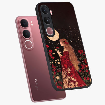 Crimson Dreams Glass Case displayed in angled mockup highlighting soft crimson aesthetic design with artistic theme.