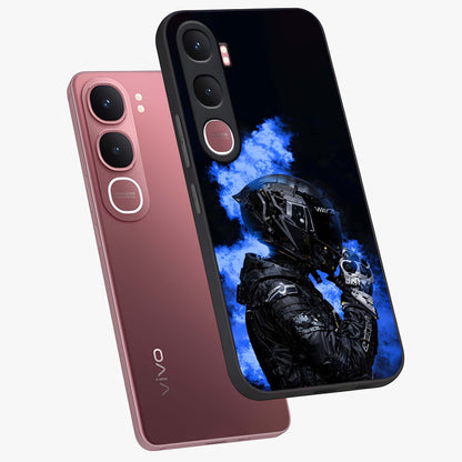 Cyber Sentinel Protocol Glass Case displayed in angled mockup highlighting digital cyber design with sci-fi aesthetic style.