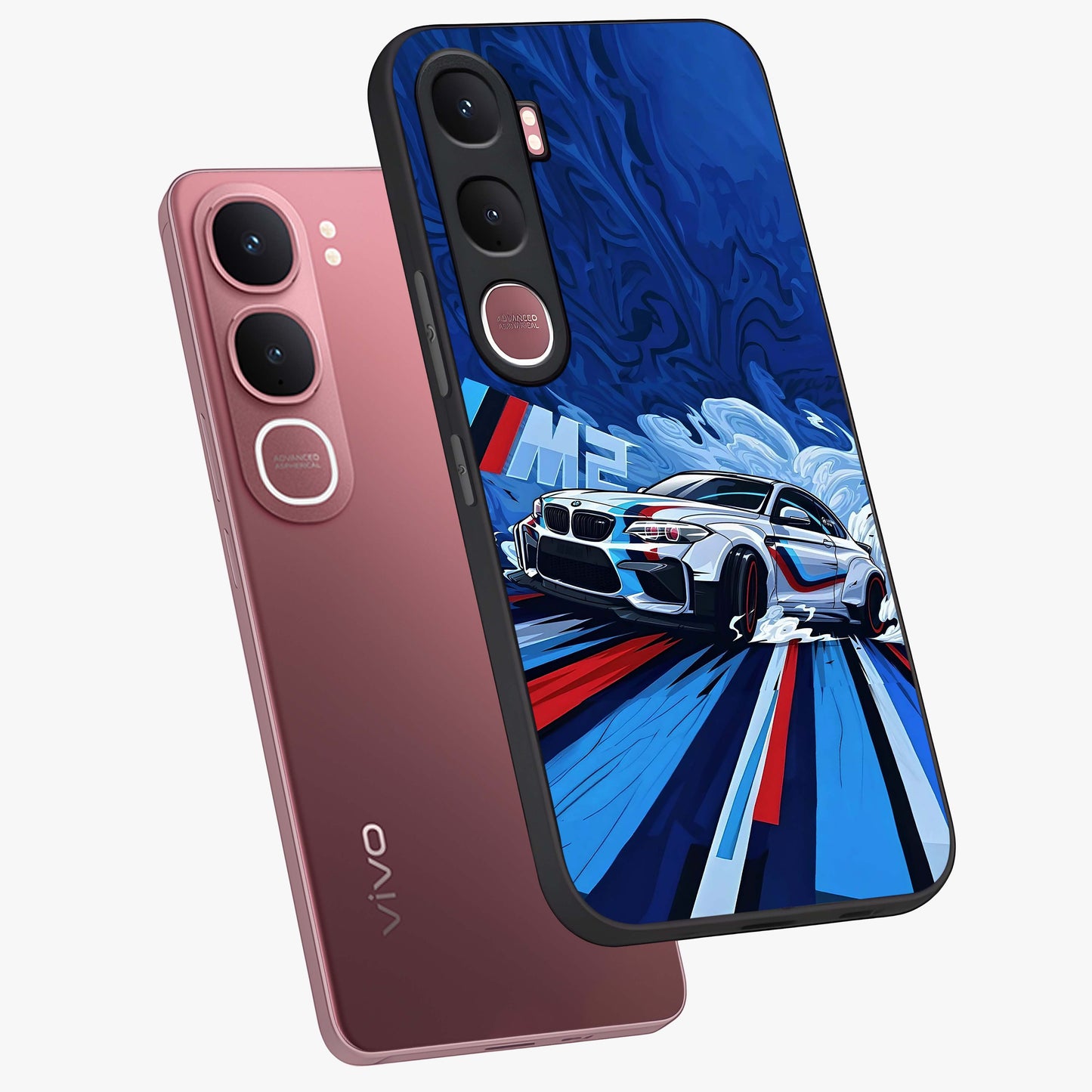 Drift Power Rush Glass Case displayed in angled mockup highlighting powerful drift car design with sporty aesthetic style.