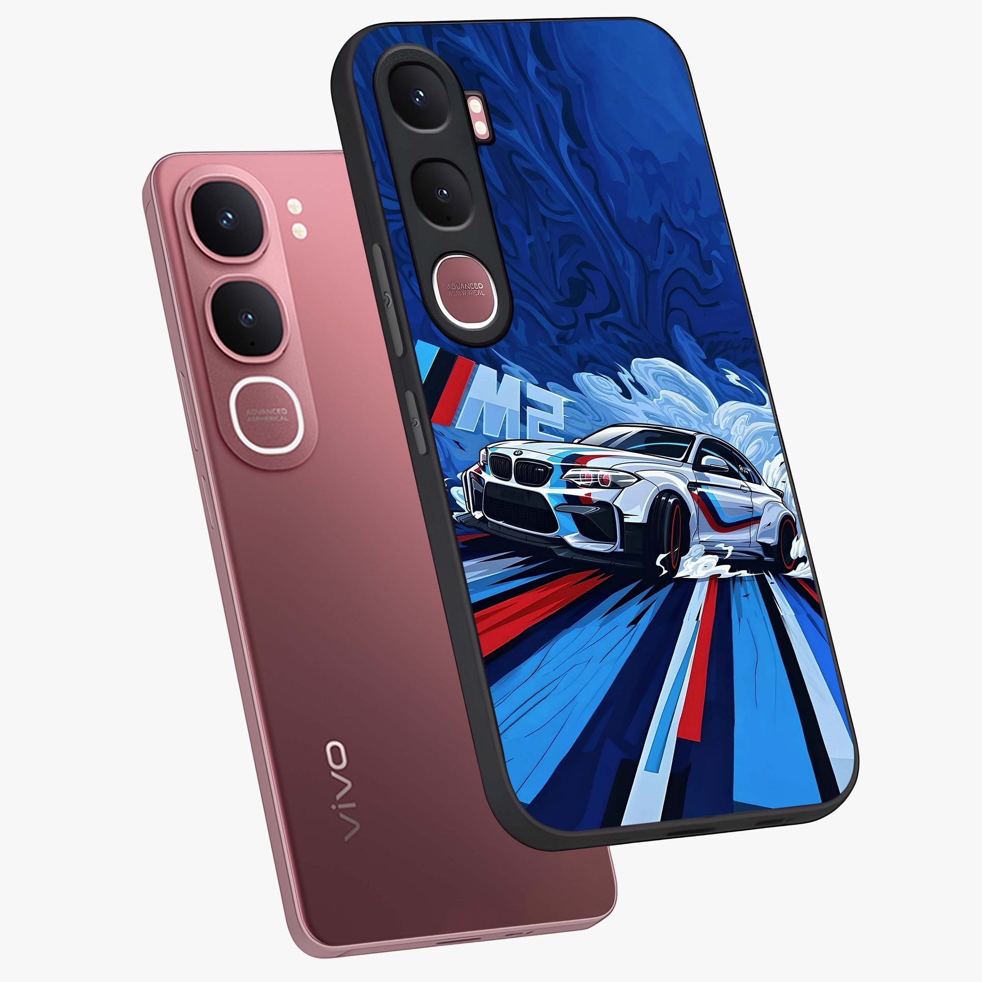 Drift Power Rush Glass Case displayed in angled mockup highlighting powerful drift car design with sporty aesthetic style.