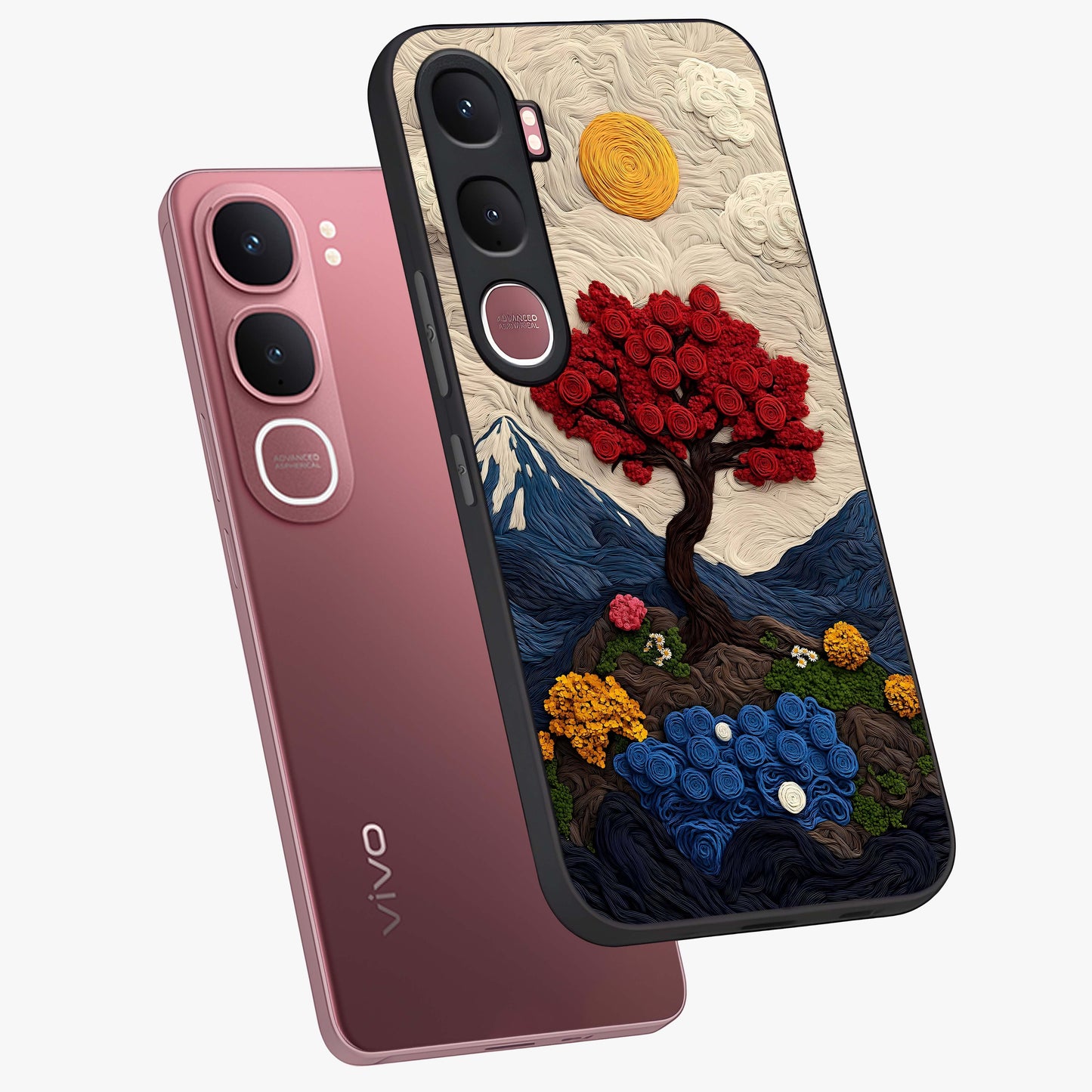 Eternal Nature Tapestry Glass Case displayed in angled mockup highlighting detailed botanical pattern with artistic aesthetic.