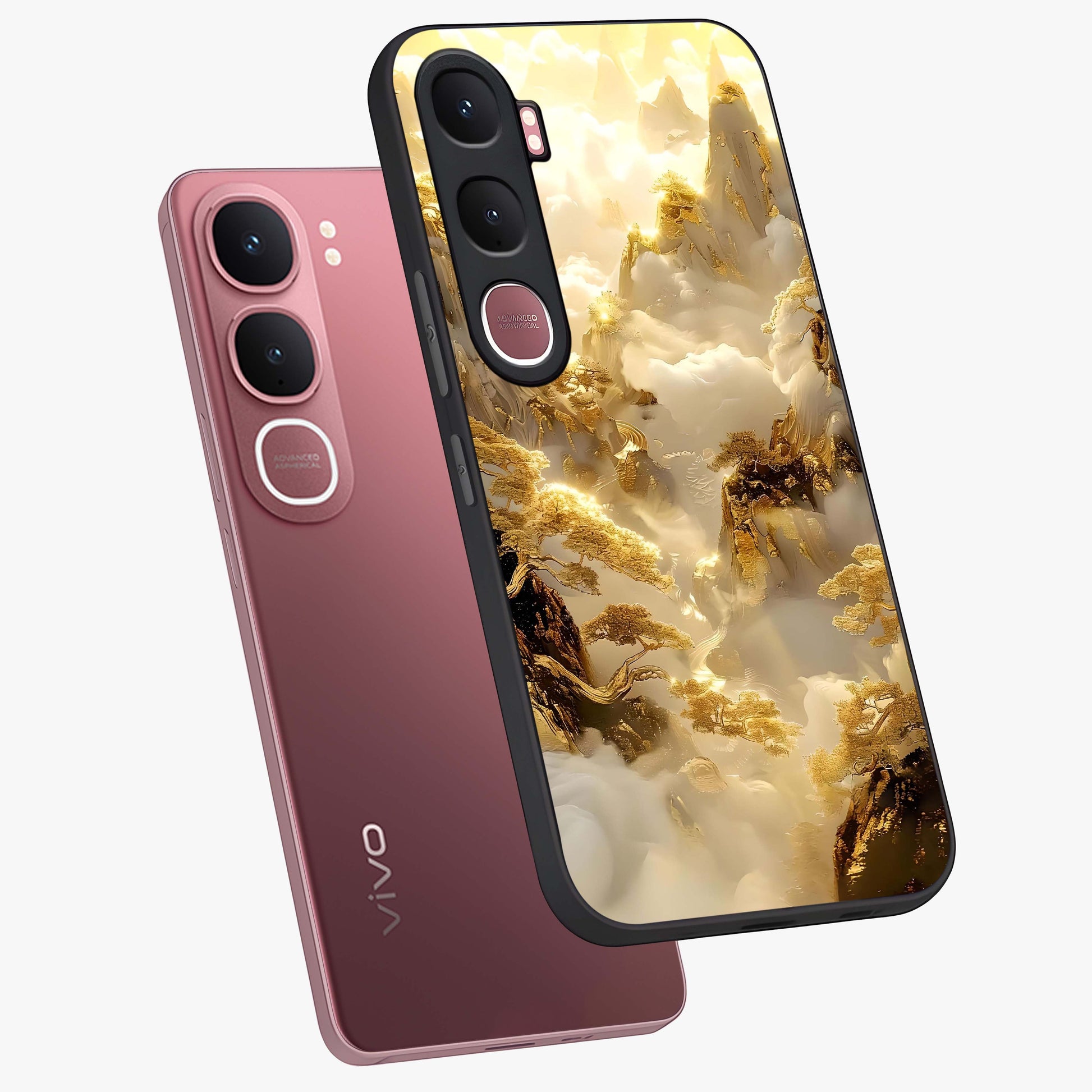 Gates Of Illumination Glass Case displayed in angled mockup highlighting radiant portal inspired design with fantasy aesthetic.