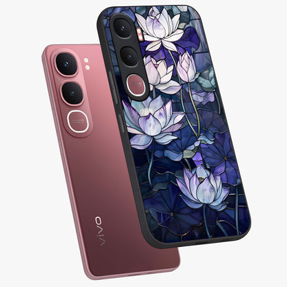 Gloss Petal Rush Glass Case displayed in angled mockup highlighting vibrant petal design with elegant floral aesthetic.