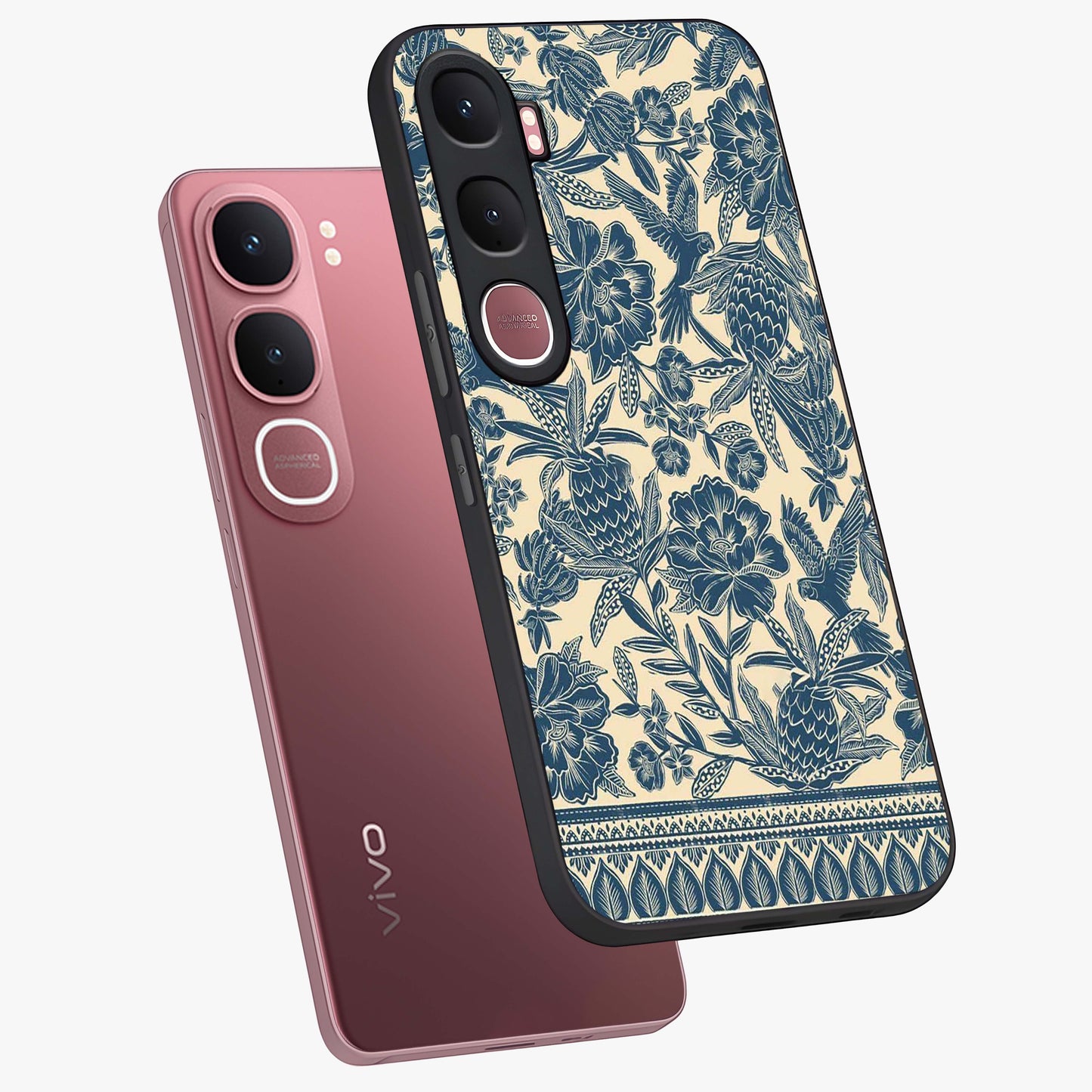 Heirloom Wild Bloom Glass Case displayed in angled mockup highlighting botanical bloom design with classic aesthetic style.