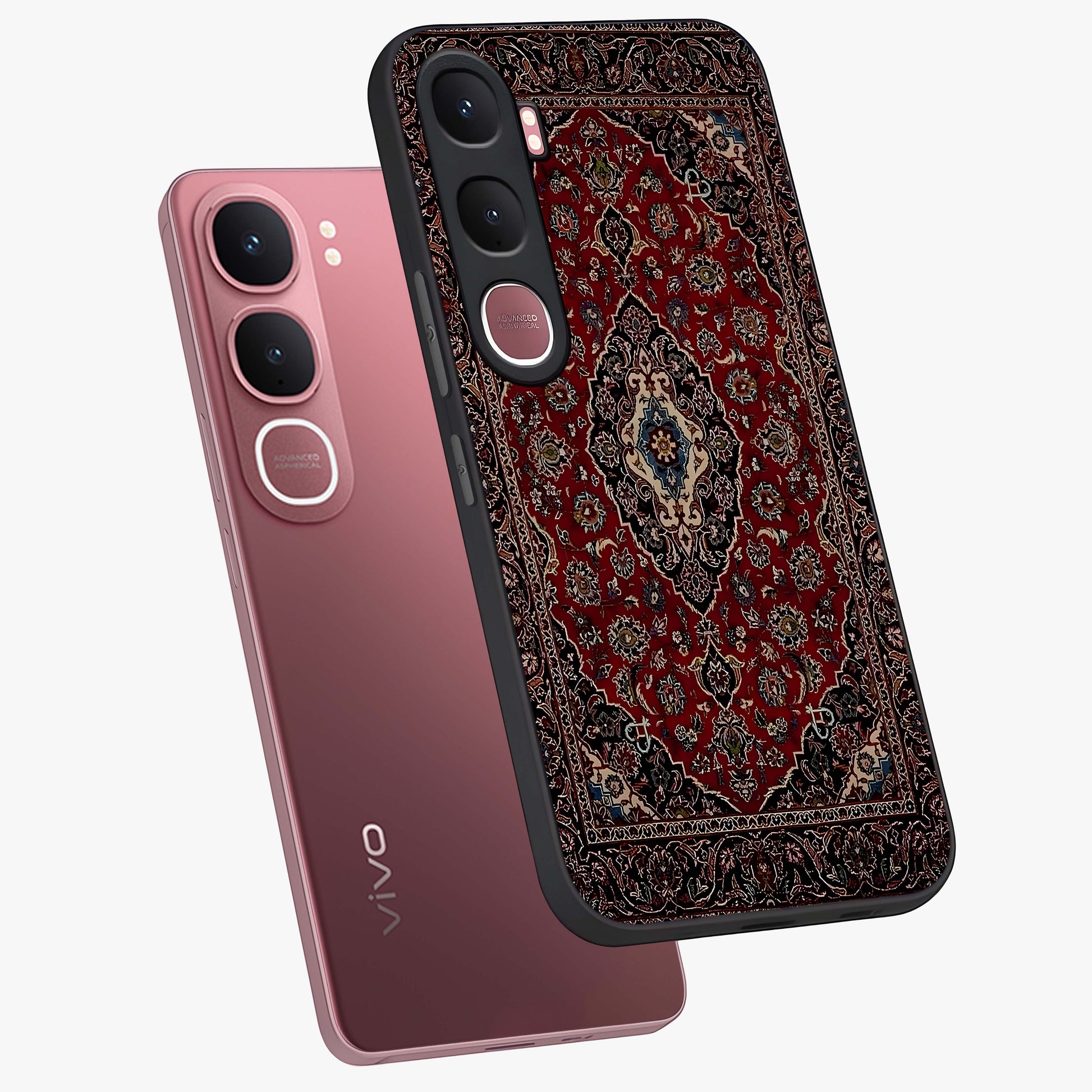 Heritage Carpet Royale Glass Case displayed in angled mockup highlighting intricate royal carpet design with heritage aesthetic.