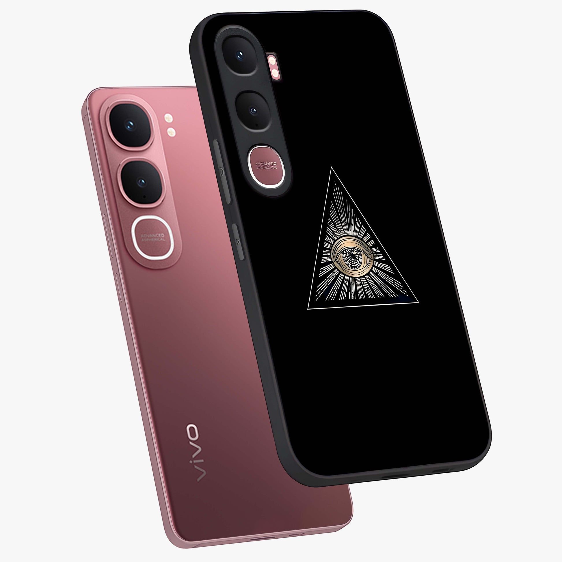 Illuminati Evil Glass Case displayed in angled mockup highlighting dark occult inspired design with bold aesthetic style.