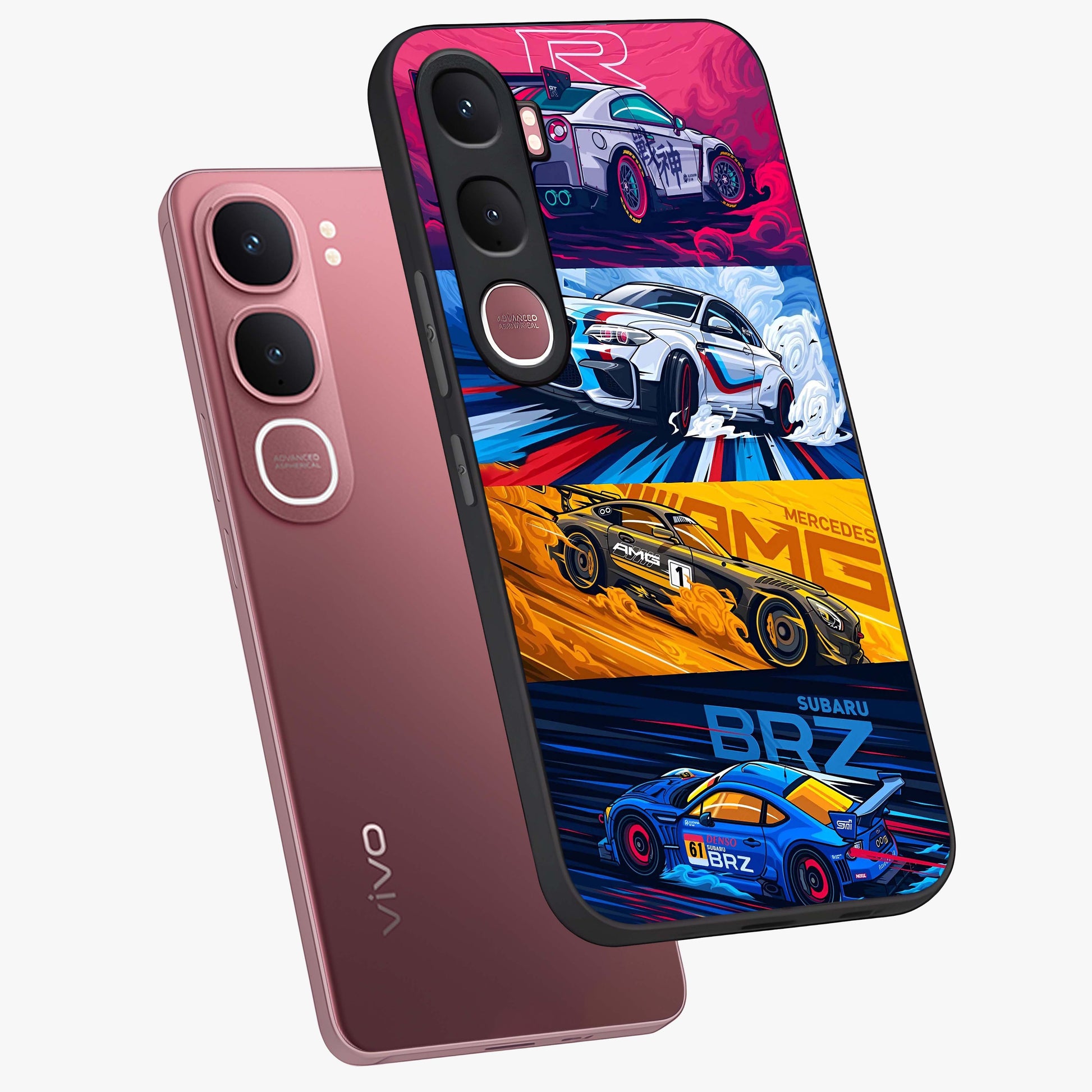 JDM Sports Car Glass Case displayed in angled mockup highlighting sleek Japanese racing car design with automotive aesthetic.