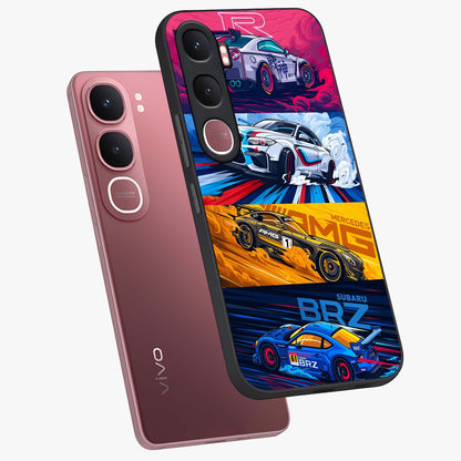 JDM Sports Car Glass Case displayed in angled mockup highlighting sleek Japanese racing car design with automotive aesthetic.
