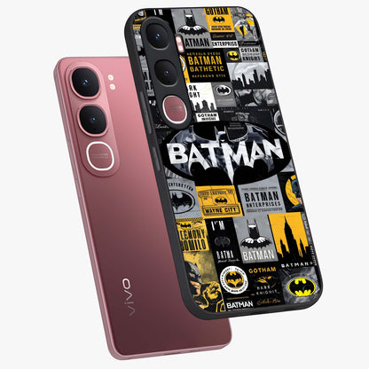 Knight Gotham Rise Glass Case displayed in angled mockup highlighting powerful knight silhouette design with dramatic aesthetic.