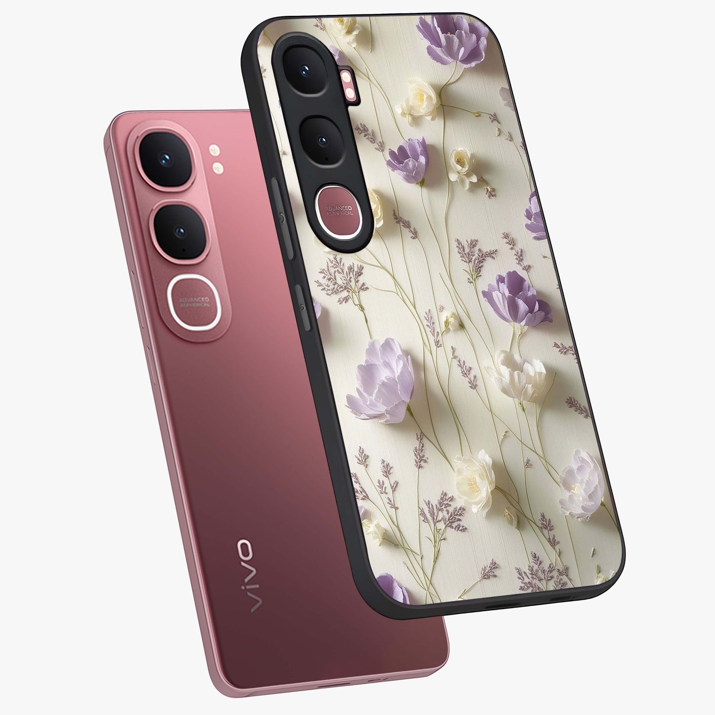 Lilac Breeze Harmony Glass Case displayed in angled mockup highlighting calm lilac breeze design with soothing aesthetic style.