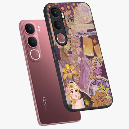 Magical Tangled Dream Glass Case displayed in angled mockup highlighting whimsical fantasy design with magical aesthetic.