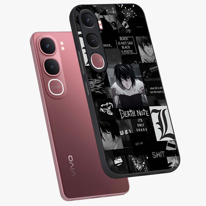 Midnight Chaos Mind Glass Case displayed in angled mockup highlighting chaotic artistic design with dramatic midnight aesthetic.