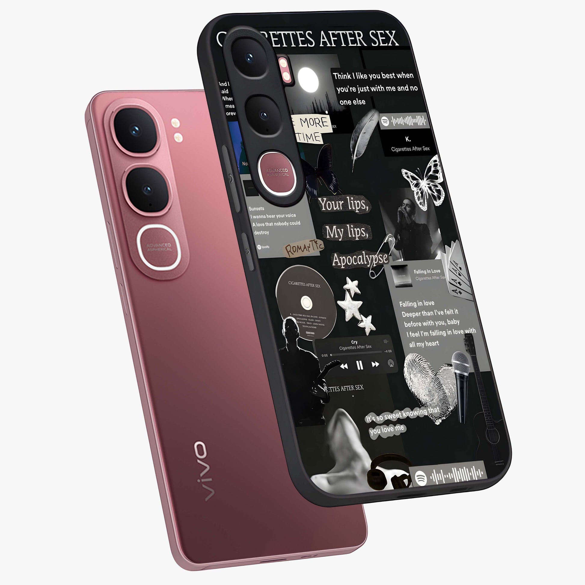 Midnight Love Echo Glass Case displayed in angled mockup highlighting elegant love inspired design with deep aesthetic style.
