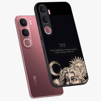 Mystic Victory Aura Glass Case displayed in angled mockup highlighting energetic aura design with bold mystical aesthetic.