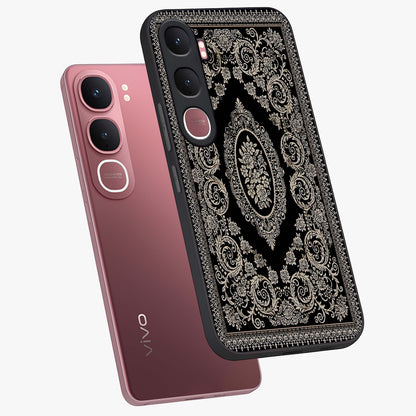 Noir Bloom Elegance Glass Case displayed in angled mockup highlighting refined flower design with stylish noir aesthetic.