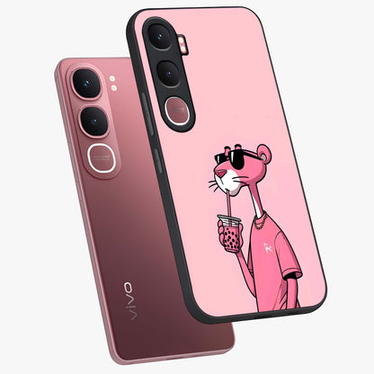 Pink Panther Glass Case displayed in angled mockup highlighting playful cartoon character design with vibrant pink aesthetic.