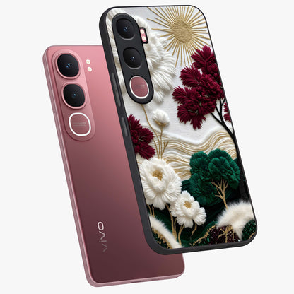 Radiant Bloom Elegance Glass Case displayed in angled mockup highlighting graceful floral design with radiant aesthetic style.