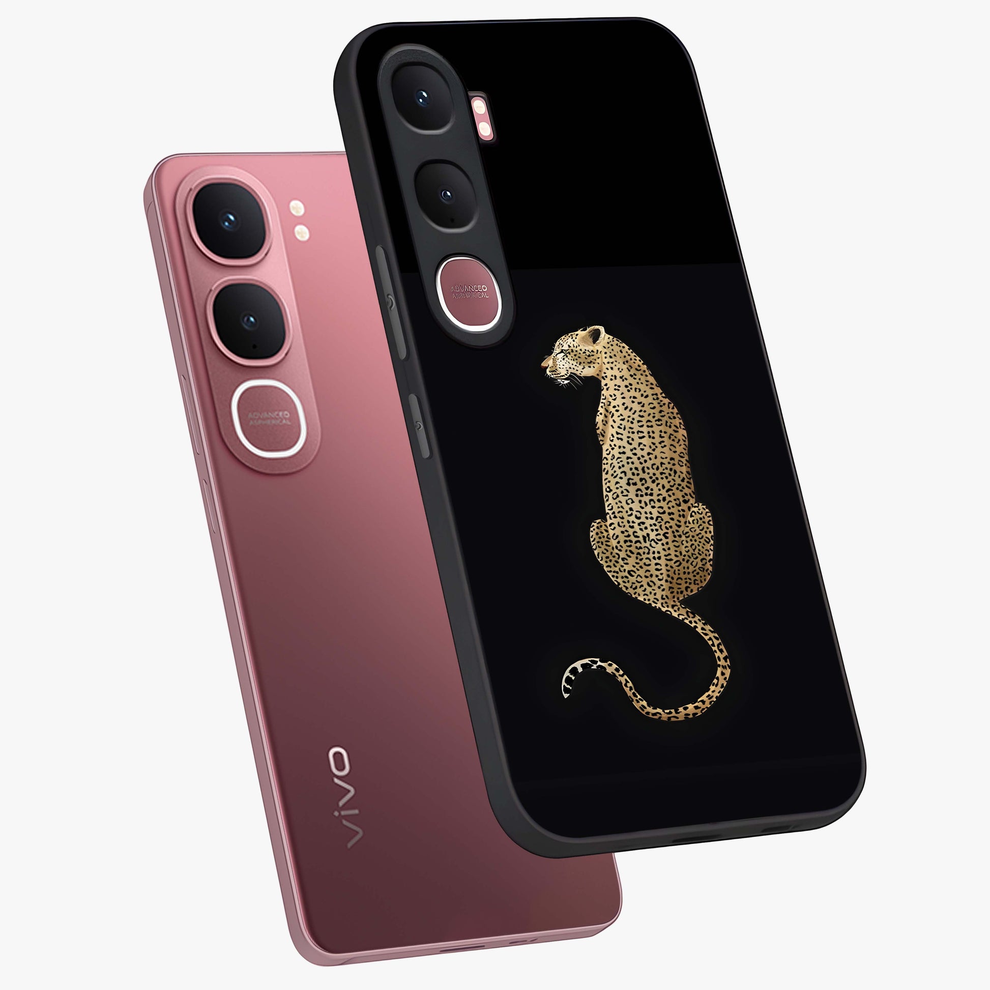 Regal Leopard Glass Case displayed in angled mockup highlighting powerful animal illustration with stylish wild aesthetic.