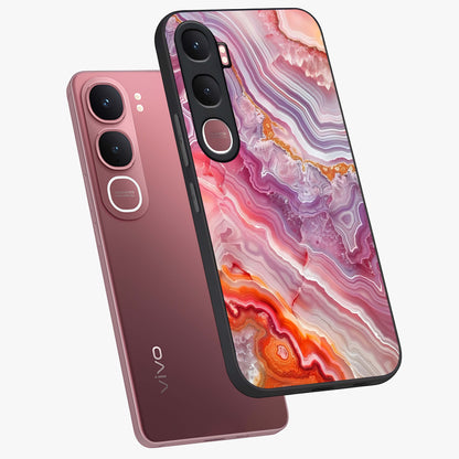 Rose Quartz Marble Glass Case displayed in angled mockup highlighting elegant marble pattern with soft aesthetic style.