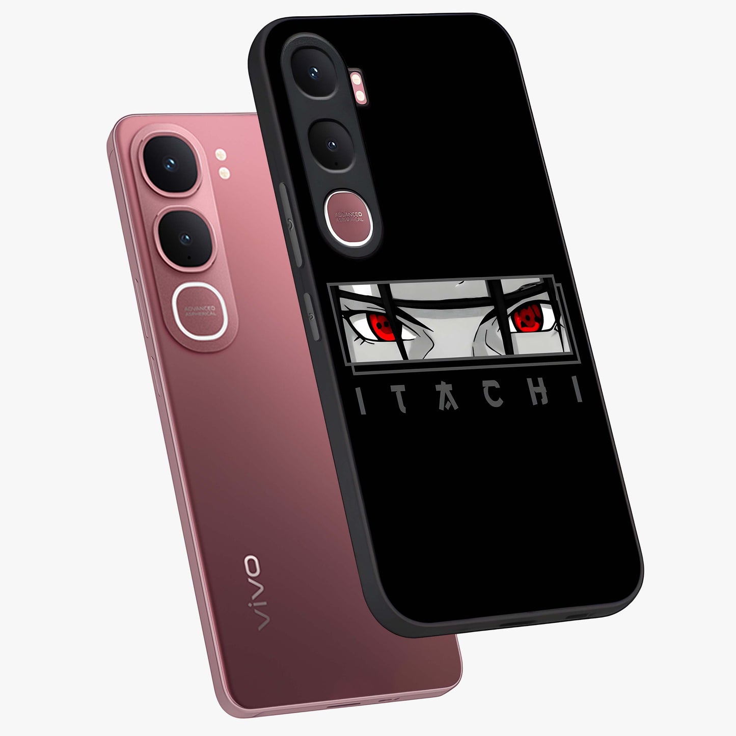 Scarlet Gaze Dominance Glass Case displayed in angled mockup highlighting intense visual design with bold scarlet aesthetic.
