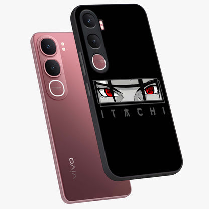 Scarlet Gaze Dominance Glass Case displayed in angled mockup highlighting intense visual design with bold scarlet aesthetic.