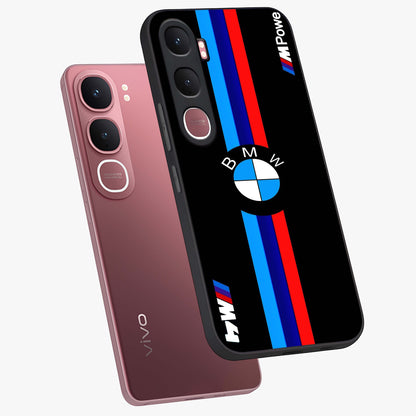 Turbo BMW Beast Glass Case displayed in angled mockup highlighting sleek racing car design with bold automotive aesthetic.
