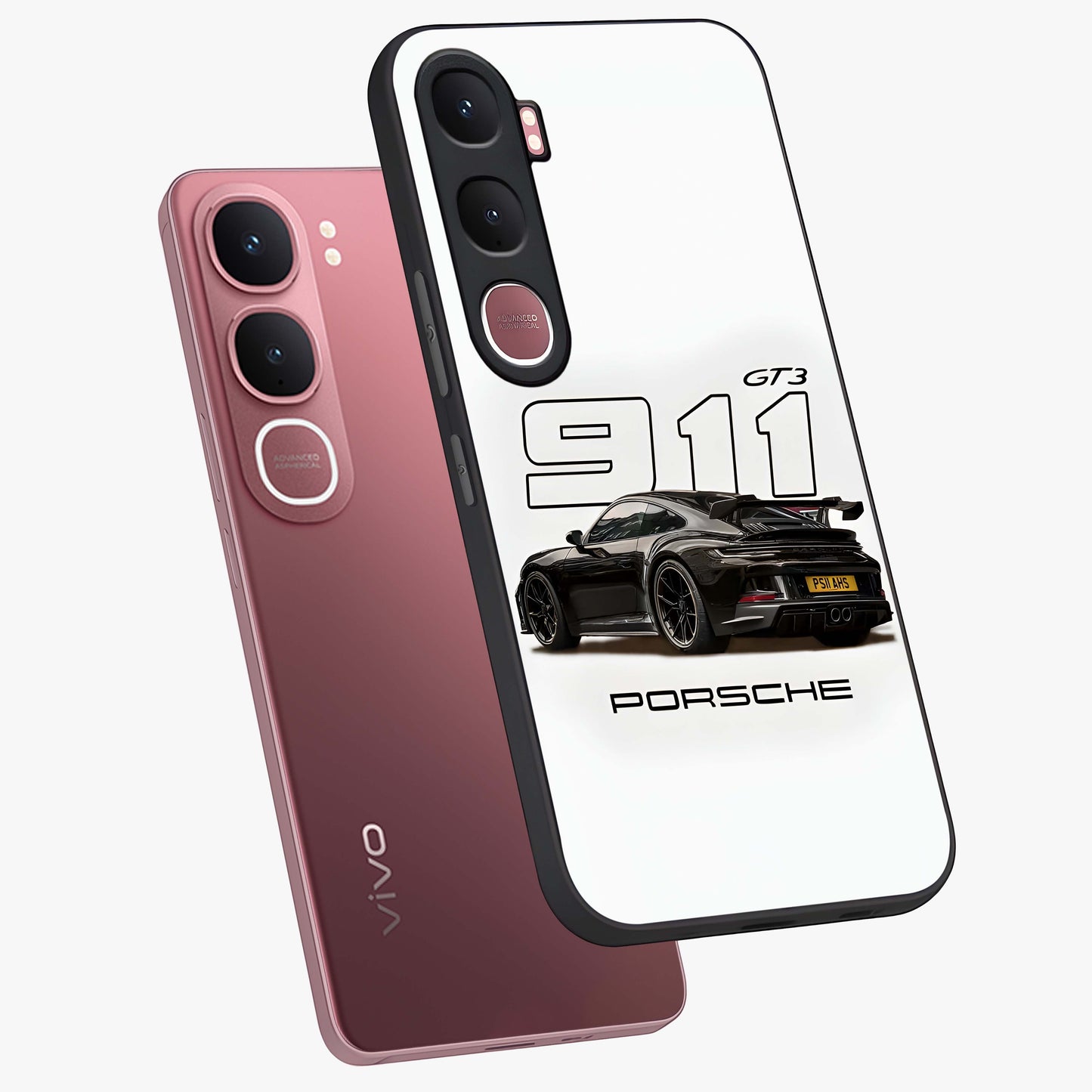 Turbo Legacy Icon Glass Case displayed in angled mockup highlighting dynamic automotive design with performance aesthetic.