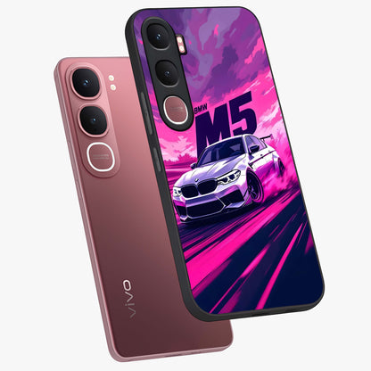 Velocity Drift Pulse Glass Case displayed in angled mockup highlighting dynamic drift design with sporty automotive aesthetic.