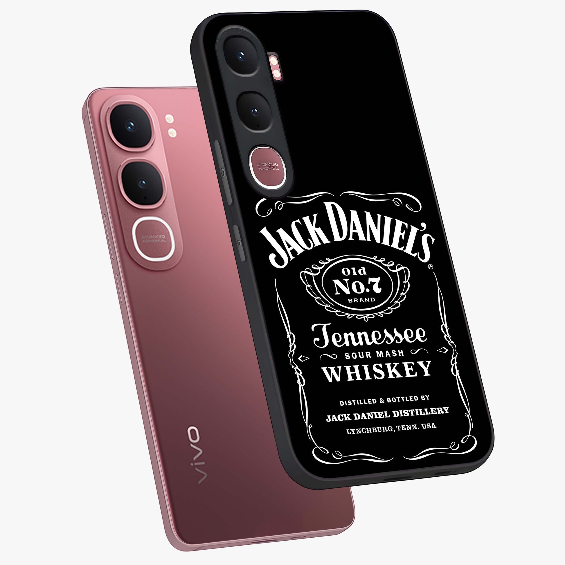 Vintage Whiskey Heritage Glass Case displayed in angled mockup highlighting retro beverage themed design with heritage aesthetic.