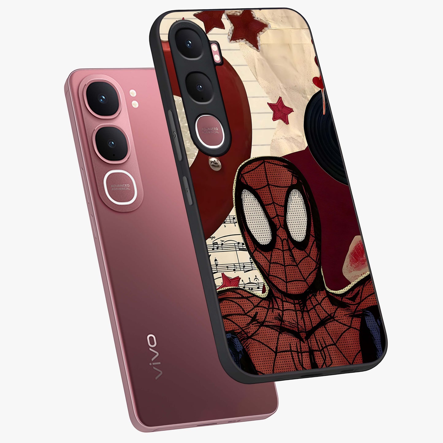 Web Warrior Vibes Glass Case displayed in angled mockup highlighting dynamic web design with comic style aesthetic.