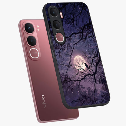 Whispering Moon Silence Glass Case displayed in angled mockup highlighting calm lunar design with dreamy night aesthetic.