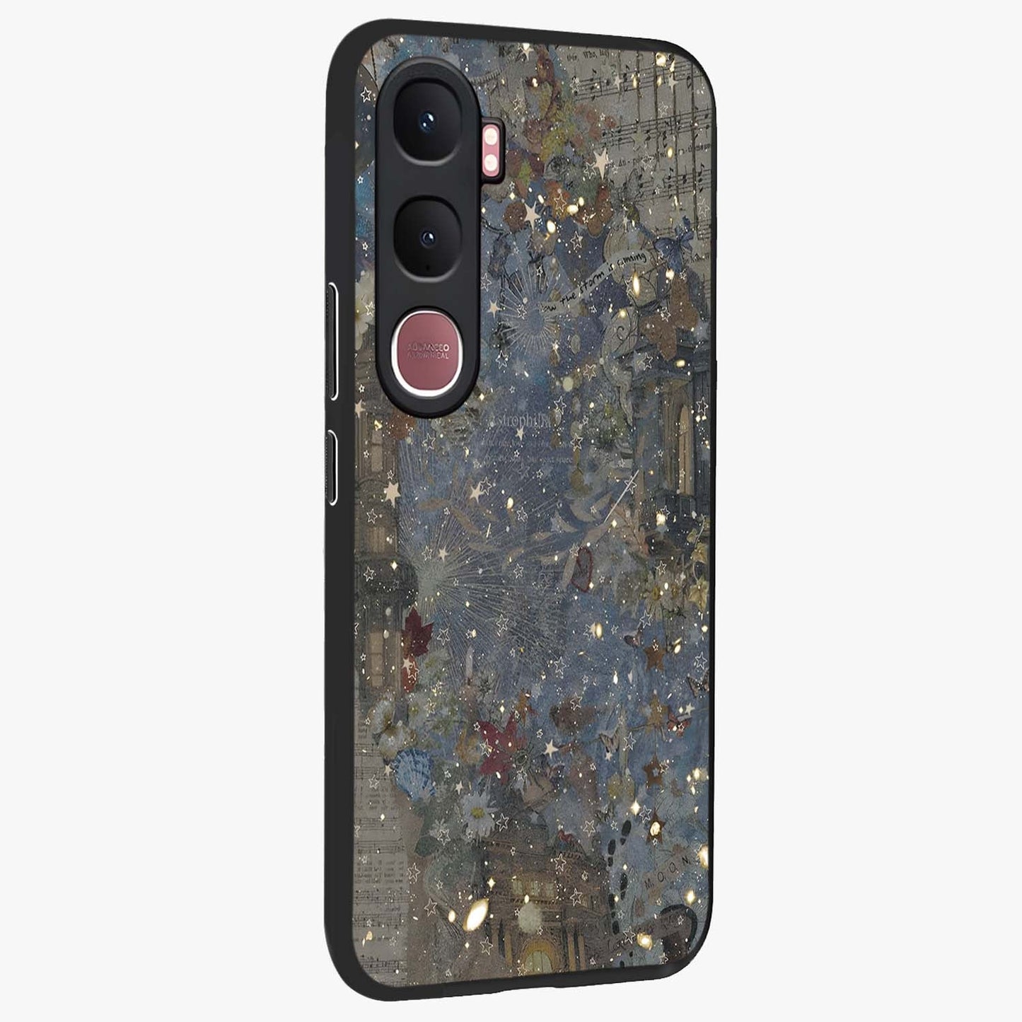 Aesthetic Astrolophia Glass Case upright view showcasing soft aesthetic theme with stylish modern look.