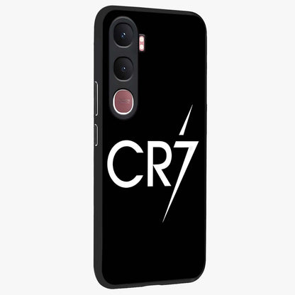 Cr7 Elite Strike Glass Case upright view showcasing energetic football inspired design with modern sports aesthetic.