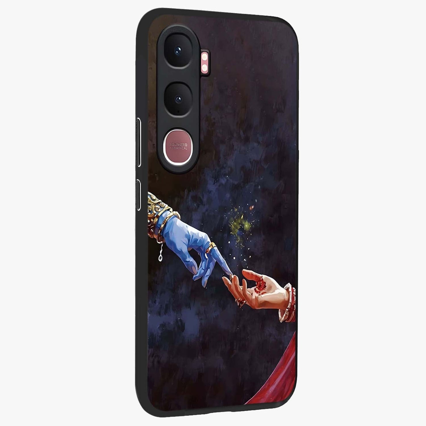 Divine Touch Eternal Glass Case upright view showcasing peaceful spiritual artwork with eternal divine theme.