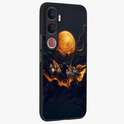 Golden Royal Heritage Glass Case upright view showcasing elegant royal artwork with classic heritage theme.