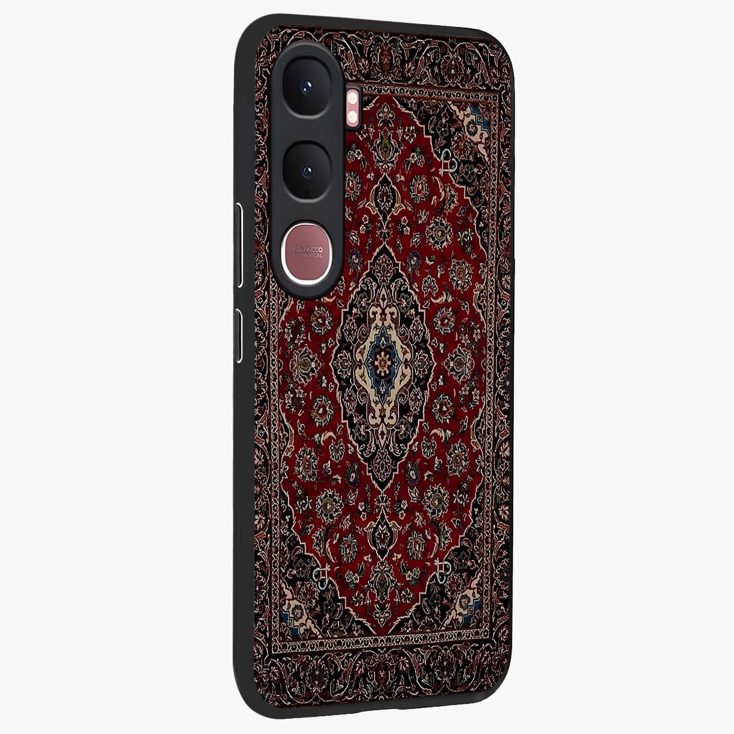 Heritage Carpet Royale Glass Case upright view showcasing detailed ornamental artwork with luxurious traditional theme.