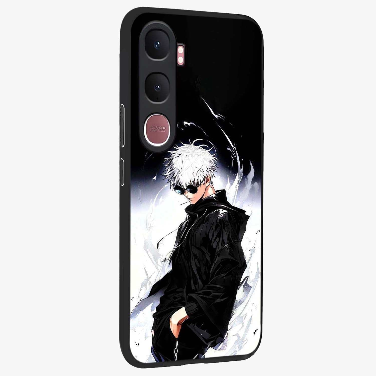 Limitless Shadow King Glass Case upright view showcasing bold shadow warrior artwork with epic fantasy theme.