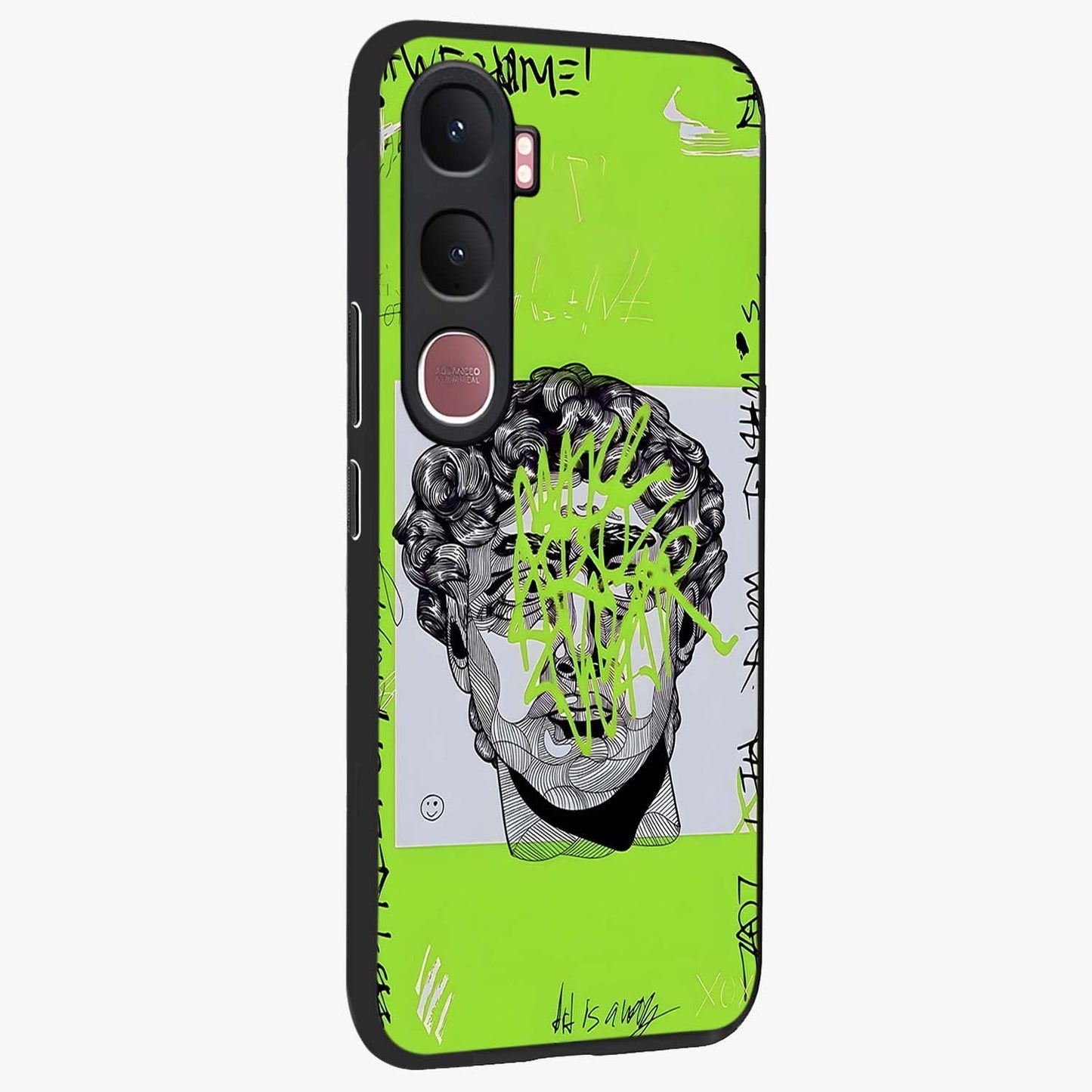Neo Graffiti Rebellion Glass Case upright view showcasing colorful graffiti artwork with bold modern street style.