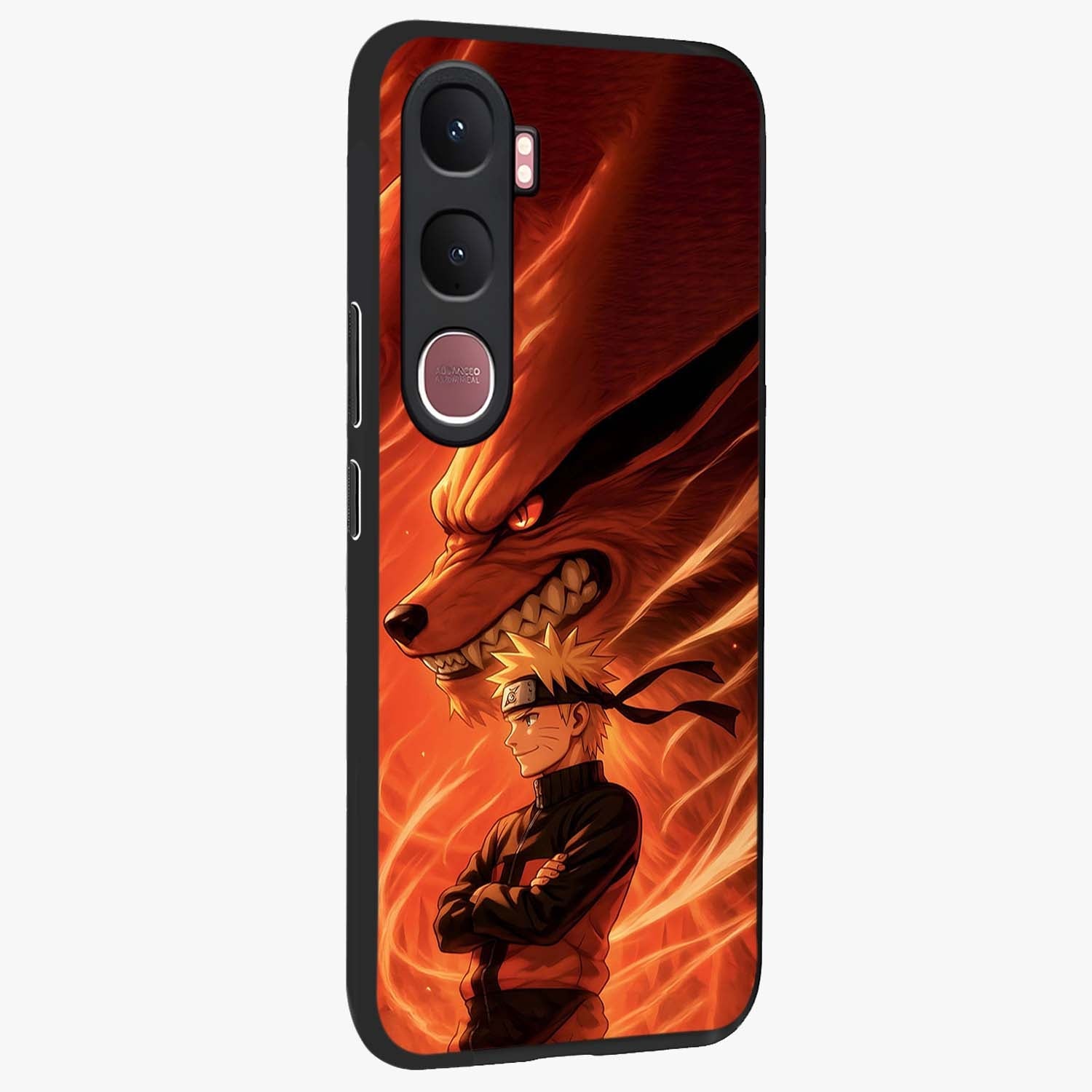 Nine Tails Legacy Glass Case upright view showcasing dramatic nine-tails artwork with intense anime themed design.